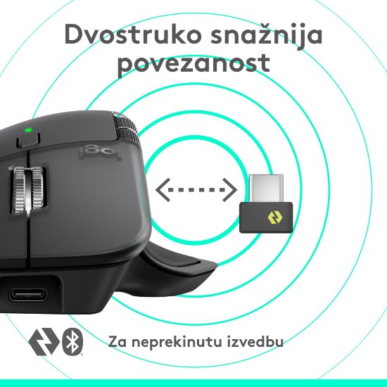 Miš LOGITECH MX Master 4, optički, bežični, BT, crni