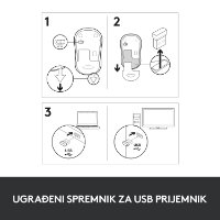 Miš LOGITECH M185, optički, bežični, 1000dpi, crno-crveni