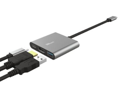 Docking station TRUST Dalyx, 3 u 1, USB-C na USB 3.1, USB-C, HDMI, za laptop