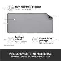 Podloga za miš, LOGITECH Desk Mat Studio, soft, siva