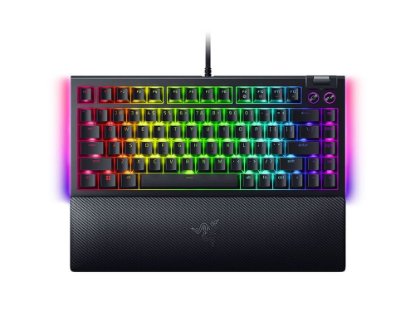 Tipkovnica RAZER BlackWidow V4 75%, mehanička, Orange switch, RGB, US Layout, crna, USB