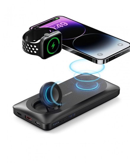 Mobilni USB punjač VEGER MagMulti, 10000 mAh, bežični, crni