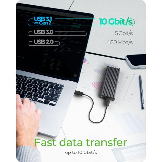 Eksterno kućište ICY BOX IB-1817MC-C31, M.2 NVMe/SATA SSD, USB-C, sivo
