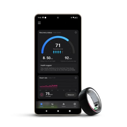 Pametni prsten HIFUTURE FutureRing L 65mm, praćenje aktivnosti, srebrno-crni