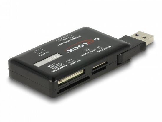 Čitač memorijskih kartica DELOCK USB 3.2 Gen1 SuperSpeed, CF, SD, MS, xD, M2, Micro SD