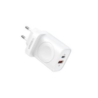 Kućni punjač VEGER W002E, 3u1, PD 20W, bežično punjenje za Apple Watch, bijeli