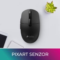 Miš OCTIO Style M390WBT, optički, bežični, 1600dpi, crni
