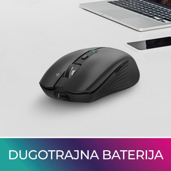 Miš OCTIO Style M310WBT, RGB, optički, bežični, BT,1600dpi, crni