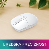 Miš OCTIO Style M390WBT, optički, bežični, 1600dpi, bijeli