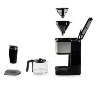 Aparat za kavu DOMO DO733K + putna šalica, 900 W, 1.25 L, filter kava, do 10 šalica, crna