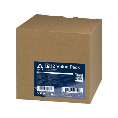 Ventilator ARCTIC P12, 120mm, 1800 okr/min, 5 pack, crni