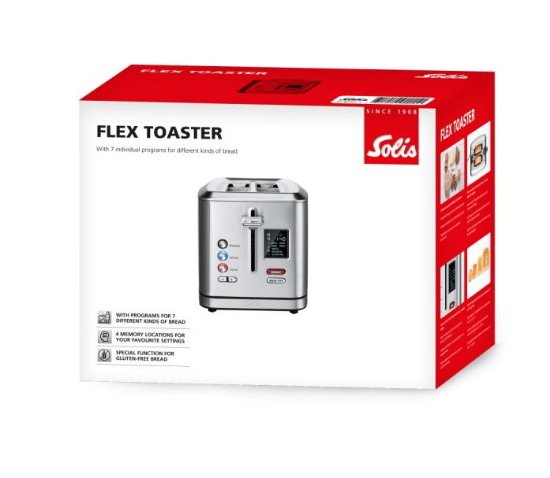 Toster SOLIS SOL 92016, sa 2 utora, 950 W, 7 programa, inox