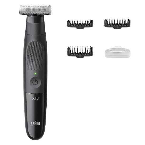 Trimer brade BRAUN XT3100, za bradu i tijelo, 3 nastavka, crni