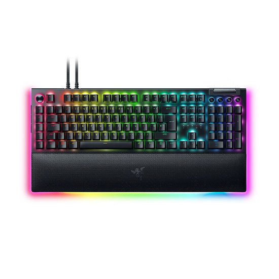 Tipkovnica RAZER BlackWidow V4 Pro, mehanička, Yellow switch, RGB, UK Layout, crna, USB
