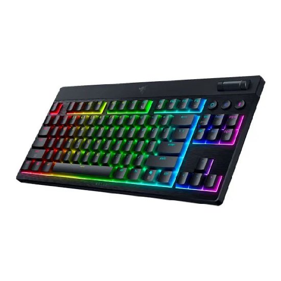 Tipkovnica RAZER BlackWidow V4 TKL Hyperspeed, bežična, mehanička, low profile orange switch, RGB, UK Layout, crna, USB