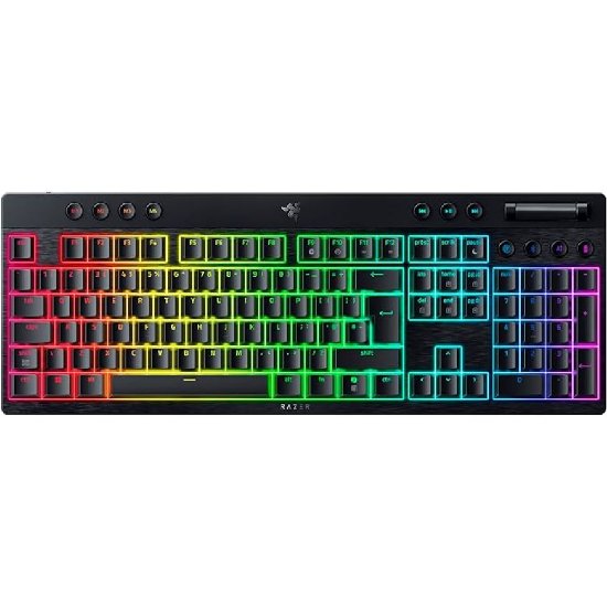 Tipkovnica RAZER BlackWidow V4 HyperSpeed, mehanička, low profile Orange switch, RGB, UK Layout, crna, USB