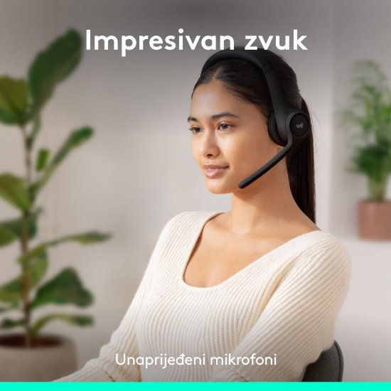 Slušalice LOGITECH Zone 300, bežične, BT, crne