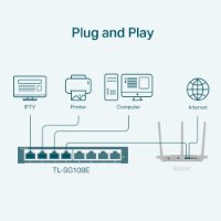 Switch TP-LINK TL-SG108E, 10/100/1000 Mbps, 8-port, metalno kućište