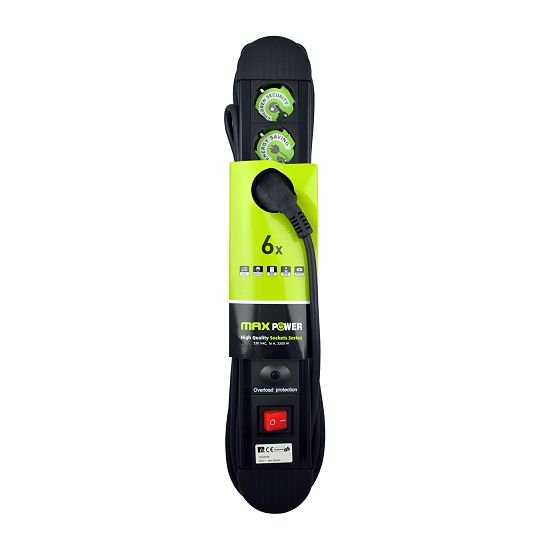 Prenaponska zaštita MAXPOWER FRGKD06, 6 utičnica, 5m, crna