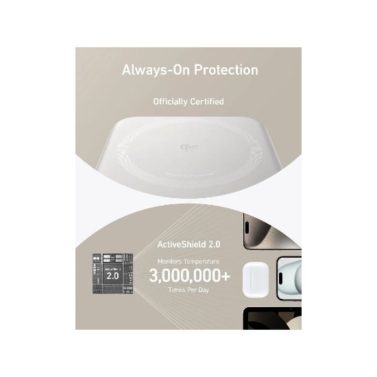 Prijenosna baterija ANKER MagGo 10K, 10000 mAh, Qi2, 15W, bijela