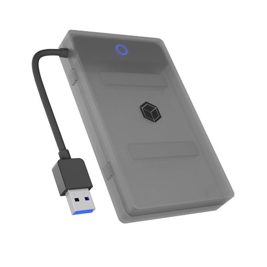 Eksterno kućište ICY BOX IB-AC603b-U3, USB 3.0 (M) na 2.5" SATA (M), siva zaštitna futrola
