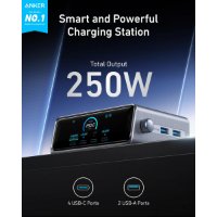 Kućni punjač ANKER Prime GaN, stolni, 4x USB-C, 2x USB-A, LCD zaslon, 250W