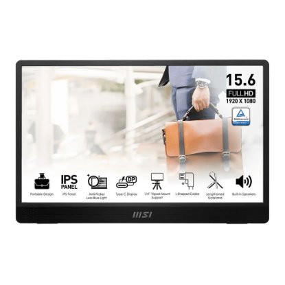 Gaming monitor 15.6" MSI PRO MP161 E2U, FHD, IPS, 60Hz, 4ms, 250cd/m2, zvučnici, crni