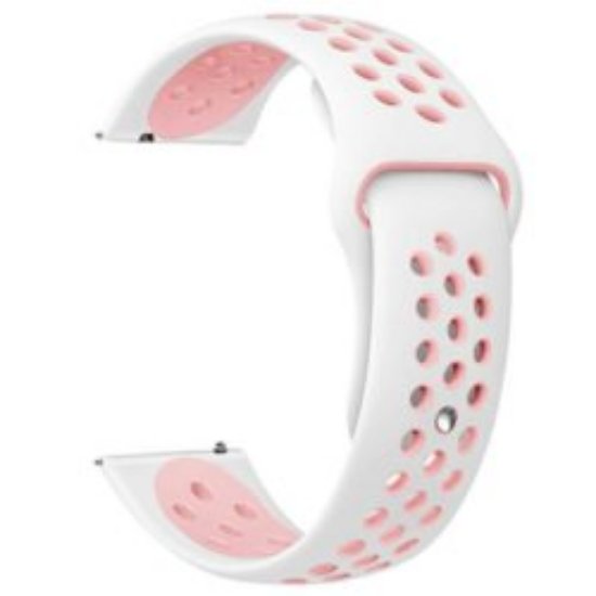 Zamjenski remen BELINE Sport Silicone 22mm, bijelo-rozi