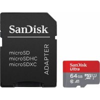 Memorijska kartica SANDISK, microSDXC, 64GB, SDSQUAB-064G-GN6MA, A1 class 10 UHS-I + adapter