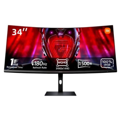 Gaming monitor 34" Xiaomi G34WQi 2026, WQHD, 180Hz, 1ms, FreeSync, crni