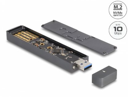 Eksterno kućište DELOCK za M.2 NVMe PCIe SSD, SATA, USB-A 10Gbps