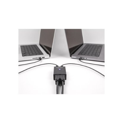 Razdjelnik DELOCK, USB-A switch, 4 uređaja na 2 PC-a, crni