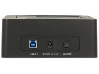 Docking station DELOCK, Dvostruka priključna stanica SATA HDD > USB 3.0 s funkcijom kloniranja, crni
