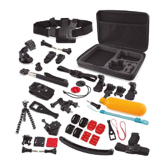 Dodaci za sportske kamere KSIX BXGO23, 22 pribora, fleksibilni mini tronožac