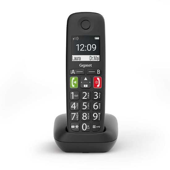 Telefon GIGASET E290, bežični, crni