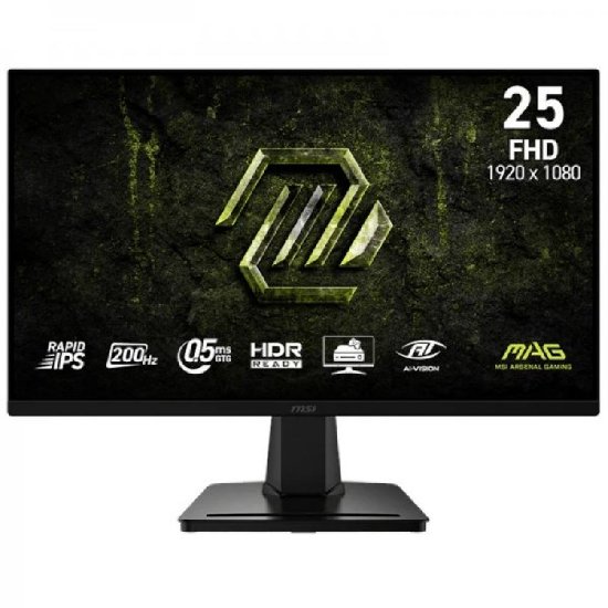 Gaming monitor 25" MSI MAG 256F E20, FHD, IPS, 200Hz, 1ms, 300cd/m2, FreeSync, crni