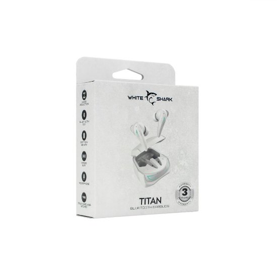 Slušalice WHITE SHARK GEB-TWS96 Titan, in-ear, ANC, bežične, bluetooth, bijele