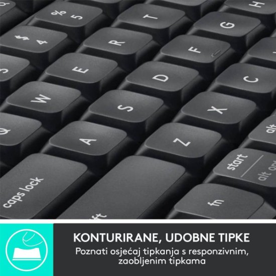 Tipkovnica + miš LOGITECH MK850 Wireless Desktop, bežična, crna, Unifying receiver USB
