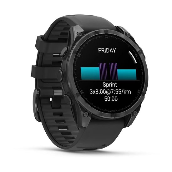Pametni sat GARMIN Fenix 8, 47mm, AMOLED, multisport, sivi/crni remen