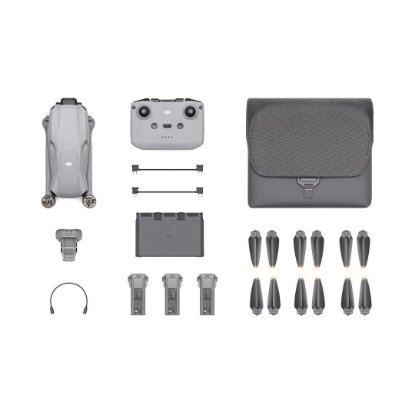 Dron DJI Air 3 Fly More Combo (DJI RC-N2), 4K UHD kamera, 3-axis gimbal, vrijeme leta do 46min, upravljanje daljinskim upravljačem, sivi