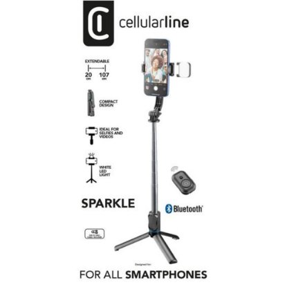 Selfie stick CELLULARLINE, Tripod Sparkle, crni