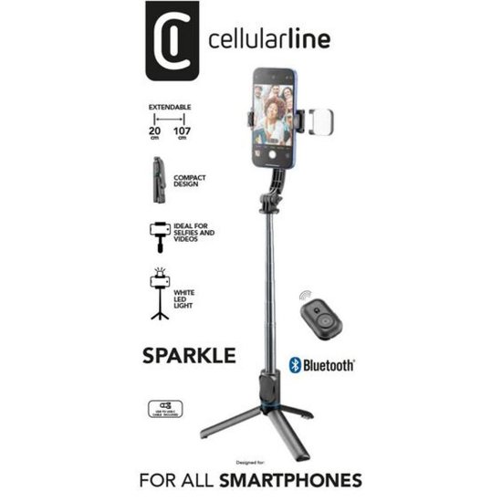Selfie stick CELLULARLINE, Tripod Sparkle, crni