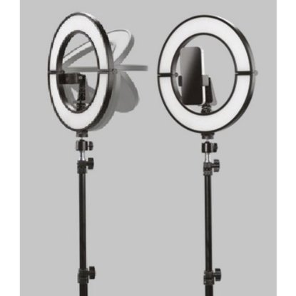 Selfie tripod CELLULARLINE Selfie Ring, Foldy, Bluetooth, 12" LED, crni