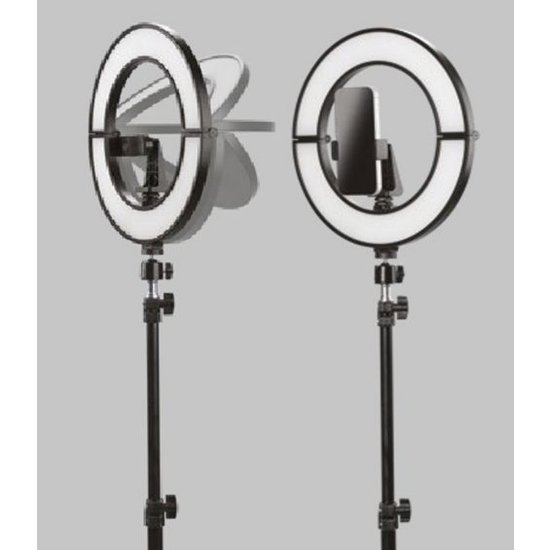 Selfie tripod CELLULARLINE Selfie Ring, Foldy, Bluetooth, 12" LED, crni