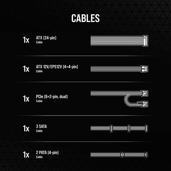 Napajanje 550W, CORSAIR CX550, CP-9020277-EU, 120mm vent., 80+ Bronze