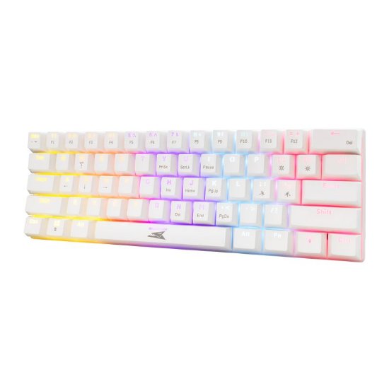 Tipkovnica BARACUDA BGK-03221 Dolphin, RGB, plavi switch, mehanička, US layout, USB, bijela