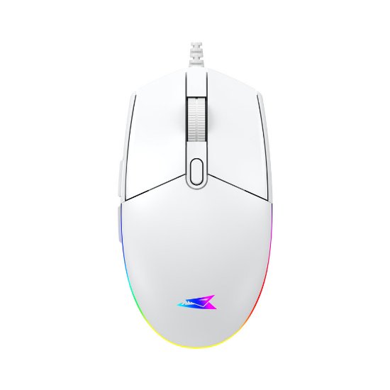 Miš BARACUDA BGM-112 Crab, RGB, optički, 3200dpi, bijeli