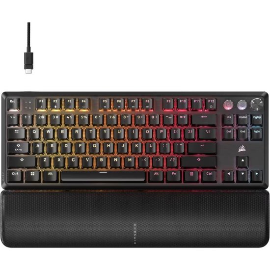 Tipkovnica CORSAIR K70 Pro TKL RGB, mehanička, US Layout, USB, crna
