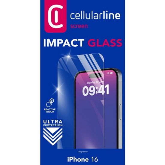 Zaštitno staklo CELLULARLINE, za iPhone 16