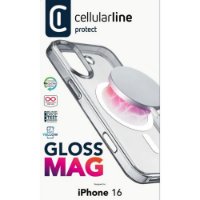 Futrola CELLULARLINE, Gloss Mag, za iPhone 16, prozirna